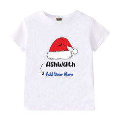 Customised Christmas Hat Theme Tshirt for Kids