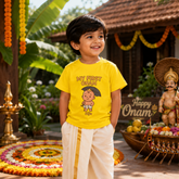 Happy Onam Kids Clothing – Personalized Cotton T-Shirt with Custom Name