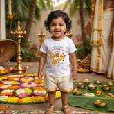 Floating Into My First Onam Baby T-Shirt – Festive Kerala Theme Kids Outfit