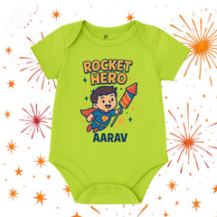 Customizable Superhero Baby Onesie with Name | First Diwali Outfit