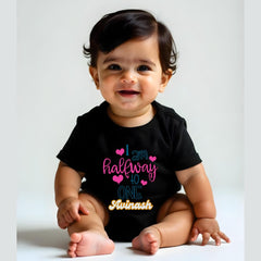 Half Way To One - Milestone Custom Printed Baby Rompers