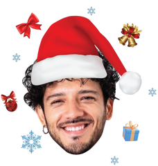 Custom Photo Face Christmas T-Shirt - Personalized Face in Santa Hat Tee