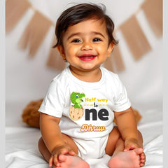 Half Way There - Half Birthday Custom Name Rompers