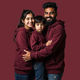 Family Matching Plain Hoodies - Maroon