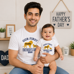 First Father's Day Dad & Baby Twinning Combo T-Shirts