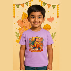 Ganesha on Modak Delivery Duty Kids T-Shirt for Ganesh Chaturthi