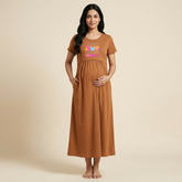 Cotton Maternity Feeding Night Tshirt Dress for Women