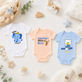 Cute Animal & Mommy's Hero Baby Rompers | 3pcs combo pack for Newborns, Infants & Toddlers