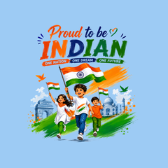 Children's Independence Day Indian Flag T-Shirt