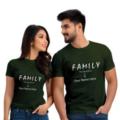 Family Half Sleeve Printed Couple T-shirt