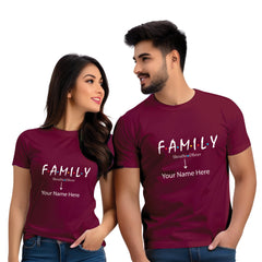 Family Names Customised Couple Tshirts