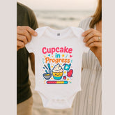 Cupcake in Progress - Pregnancy Anouncement Baby Romper