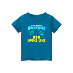 First Mother's Day kids customised T-shirts Indigo Blue