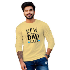 Dad To Be Print T Shirt- Lite Yellow