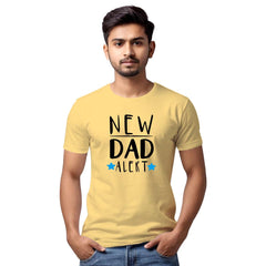 Dad To Be Print T Shirt- Lite Yellow