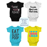Cute Printed Bodysuits - New Born Rompers Combo Pack of 4
