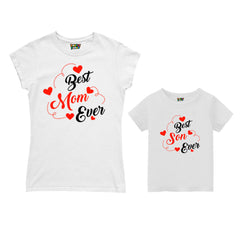 First Mother's Day Mom and kids customised T-shirts For White