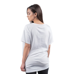 Drop Shoulder Women's Plain T Shirt-White