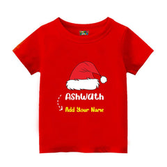 Customised Christmas Hat Theme Tshirt for Kids