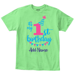 Happy 1st Birthday Custom Name Kids T-Shirt
