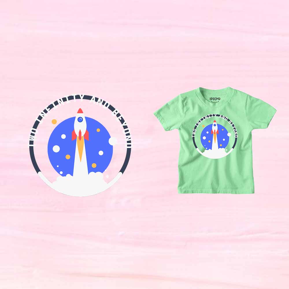I Am Two Rocket Designed Birthday Theme Kids T-shirt
