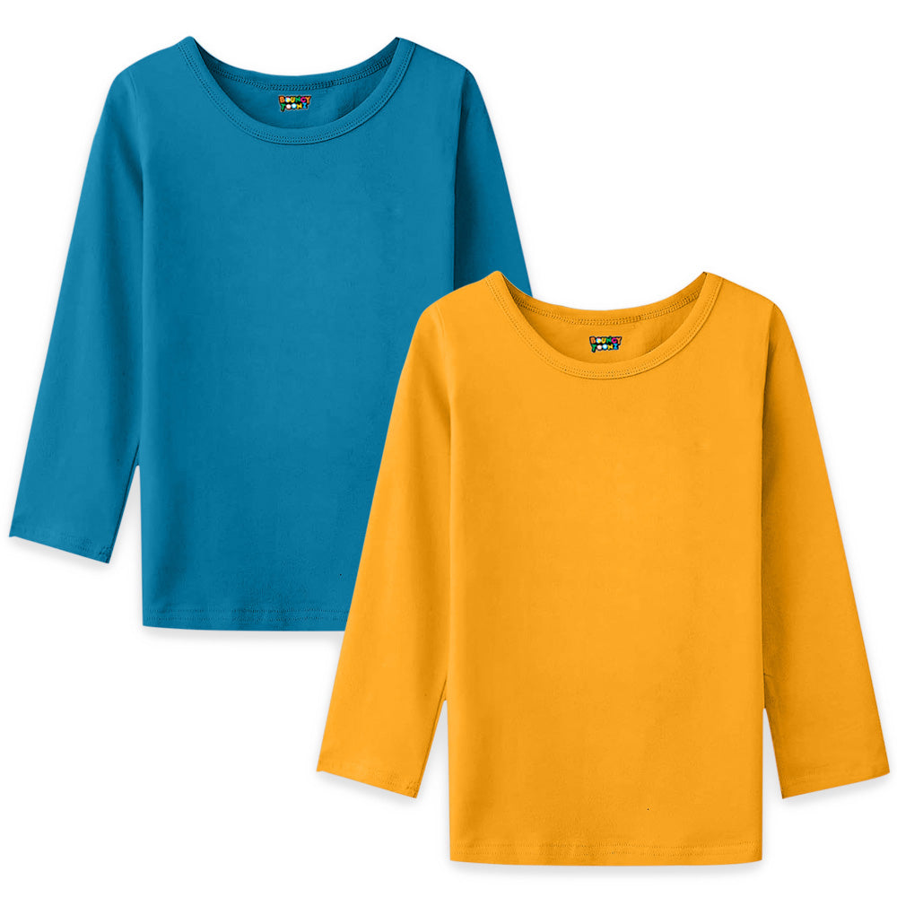2pc Kids Girls Plain Long Sleeve Tshirts