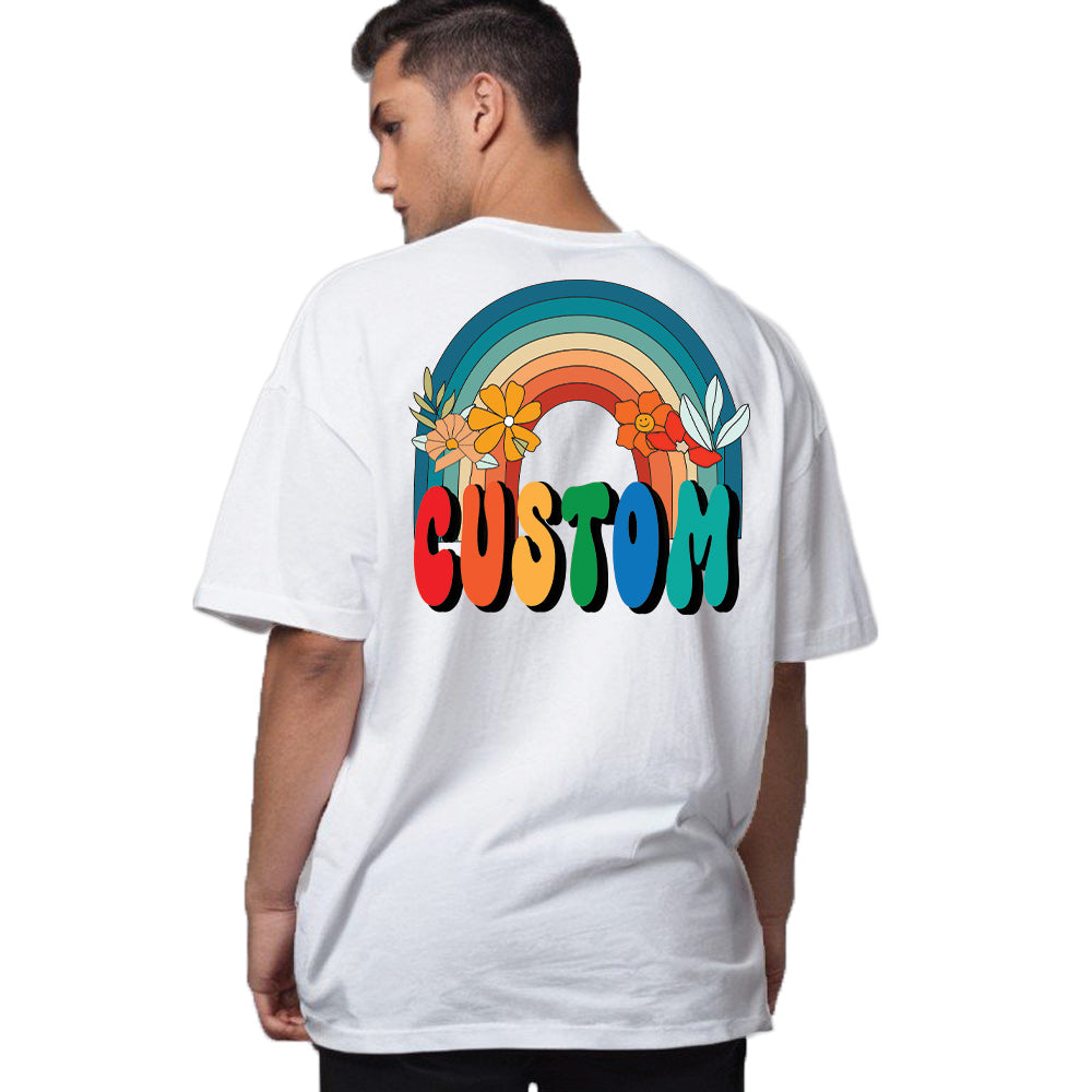 Drop Shoulder Oversized Custom Print Men's T Shirt