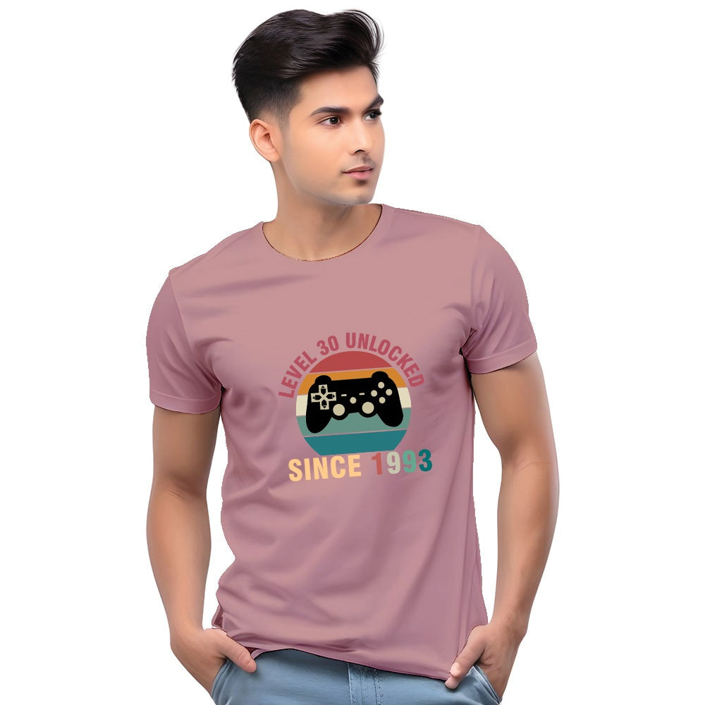 Customised Level Unlocked Men Casual Tshirt