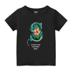 Floral Alphabets Kids Tshirts