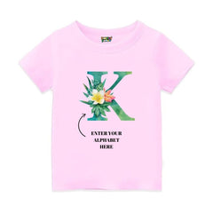 Floral Alphabets Kids Tshirts