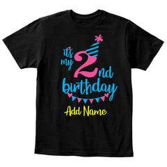 Happy 2nd Birthday Custom Name Kids T-Shirt