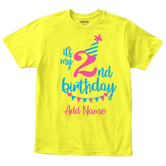 Happy 2nd Birthday Custom Name Kids T-Shirt