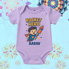 Customizable Superhero Baby Onesie with Name | First Diwali Outfit