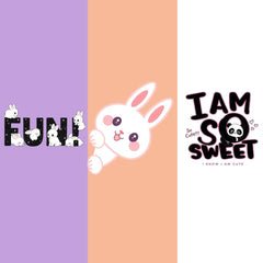 Cute Baby Bunny & Panda Printed Cotton Romper Combo | 3pcs combo pack for Newborns & Infants