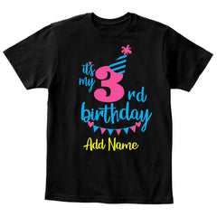 Happy 3rd Birthday Custom Name Kids T-Shirt