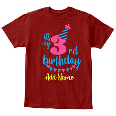 Happy 3rd Birthday Custom Name Kids T-Shirt