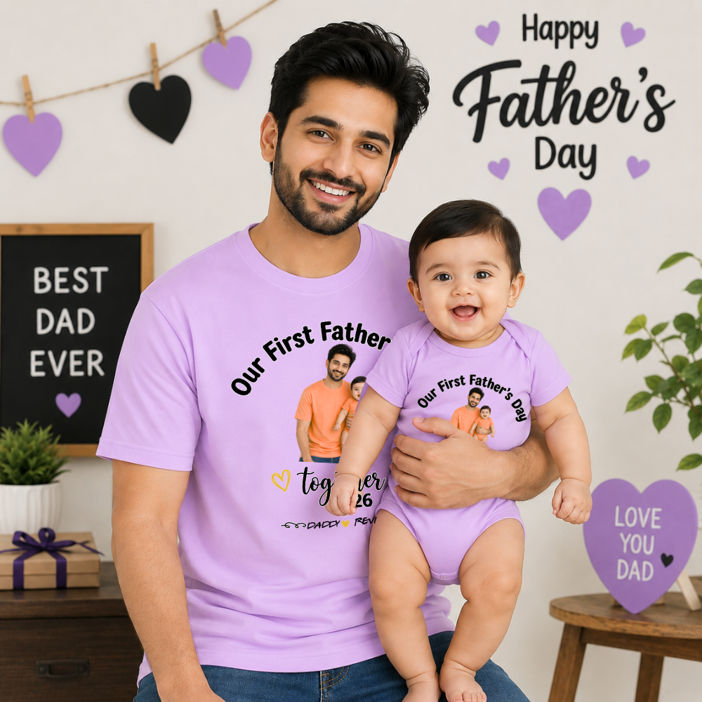 First Father's Day Twinning T-Shirts for Daddy & Little One