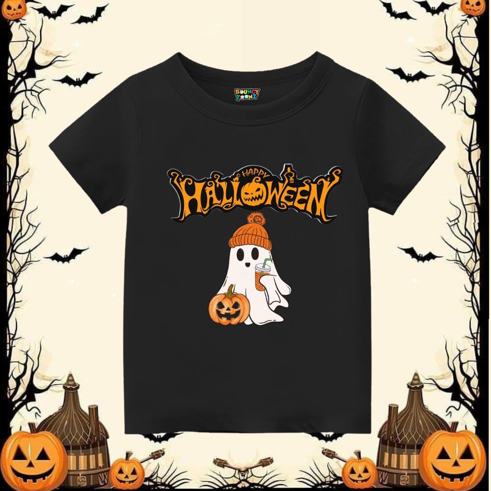 Happy Halloween Ghost Kids' T-shirt - Cute Spooky Season Tee