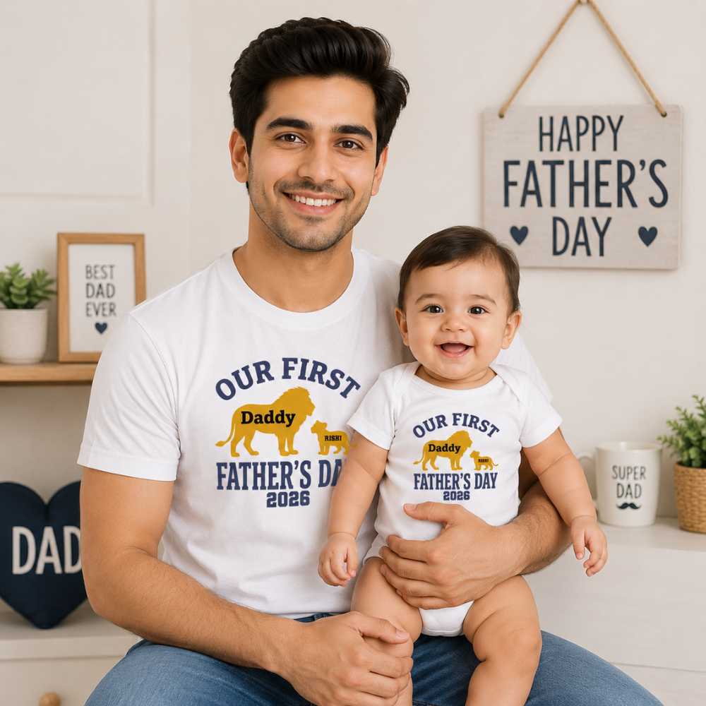 First Father's Day Dad & Baby Twinning Combo T-Shirts