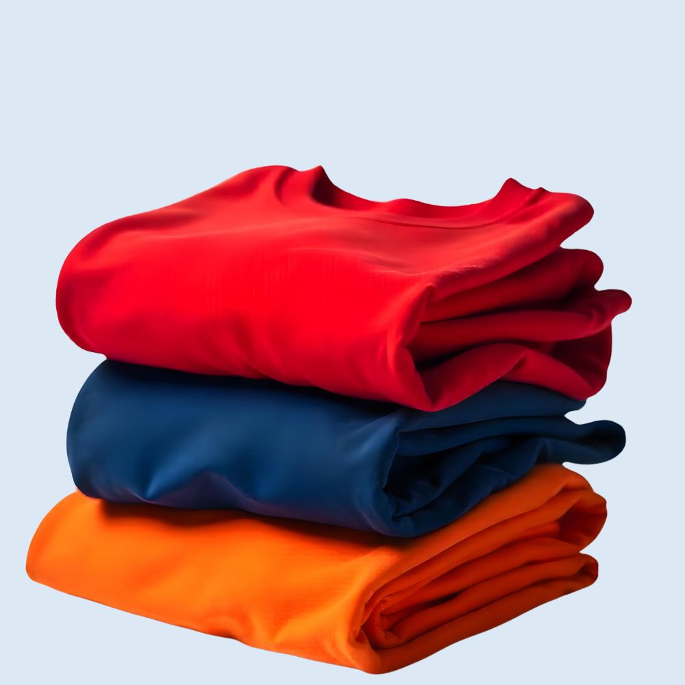 Bold Energy Combo – 3 Plain T-Shirts (Red, Navy Blue & Orange) for Men, Women & Kids