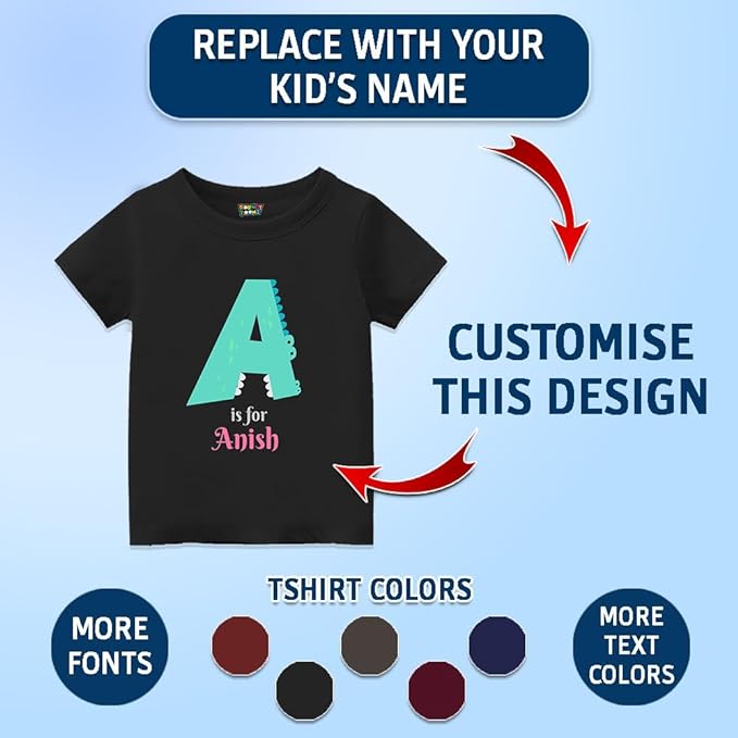 Alphabet  E Customised T Shirt