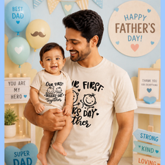 First Father's Day Twinning T-Shirt and Onesie for Daddy & Little One