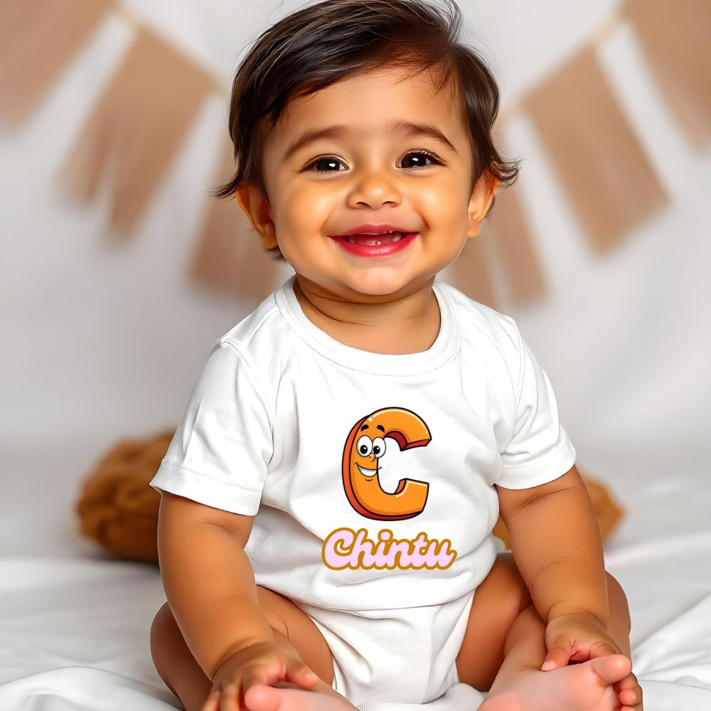 Alphabet Fun :  Custom Name Alphabet Baby Romper