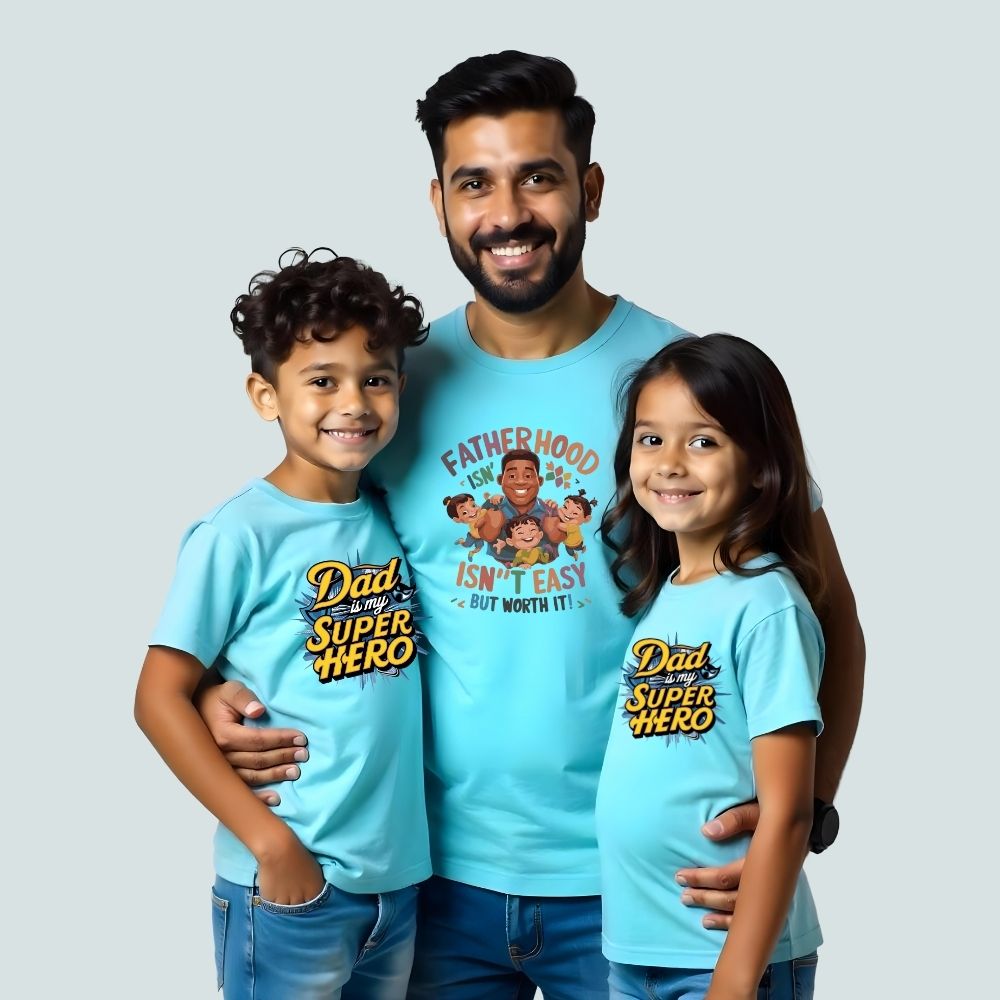 Dad - Aint no daddy like the one i got Matching Dad and Kids Combo Tshirts