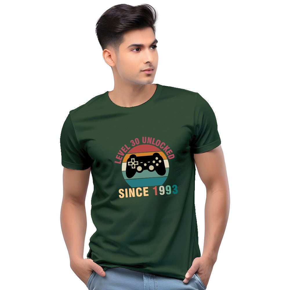 Customised Level Unlocked Men Casual Tshirt