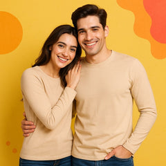 Full Sleeve Couple T Shirt-Skin