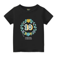 Floral Alphabets Kids Customised Age Tshirts