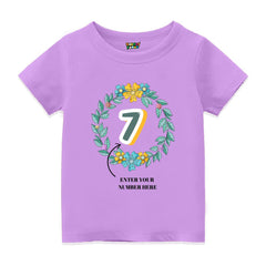 Floral Alphabets Kids Customised Age Tshirts