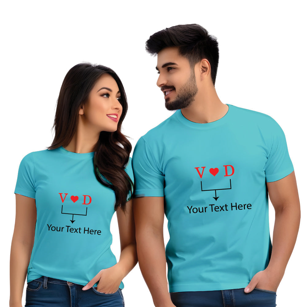 Half Sleeve Couples  Name Printed  T Shirt