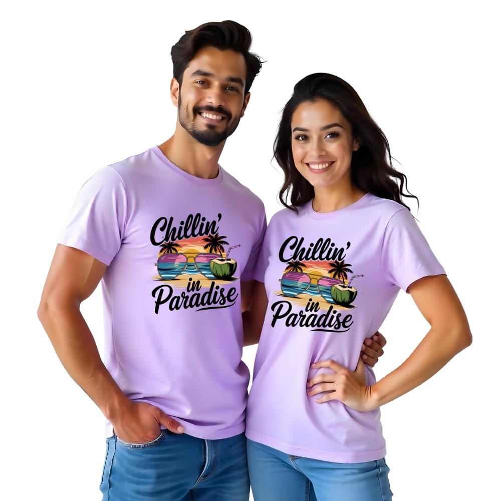 Chilling in Paradise Traveller Couple Vacation Tshirts